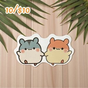 Cute Hamster Friends Sticker – Kawaii Animal Vinyl Decal | Small Cozy Sticker